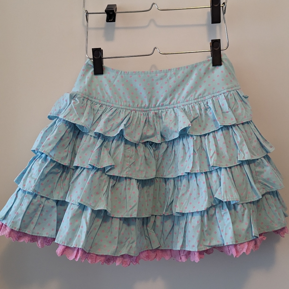 ANGELIC Pretty sax pink polka dot casual Lolita skirt